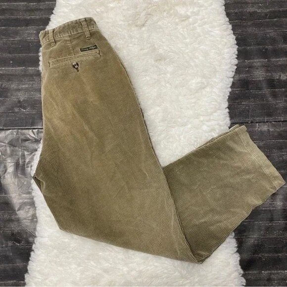 TOMMY HILFIGER MENS CORDUROY BROWN TAN PANTS 30x30 GRUNGE 90s Y2K - Picture 1 of 10